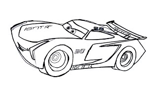 Jackson storm drawing  How to draw jackson storm – Cars 3 drawing for kids [upl. by Olsen49]