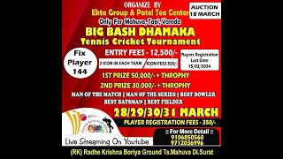 BIG BASH DHAMAKA TENNIS CRICKET TOURNAMENT 2024  DAY 1 [upl. by Yeta]