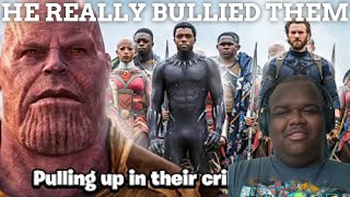 BlankBoy  How THANOS bullied the INFINTY STONE from THE AVENGERS in Wakanda  Reaction [upl. by Zirtaeb]