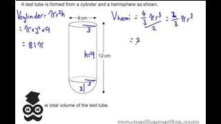 Volume of a Hemisphere and Cylinder Mathematics Revision [upl. by Jamin231]