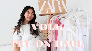 ZARA WHITE DRESS TRYON HAUL amp APRIL VLOG 2023 [upl. by Enohpesrep823]