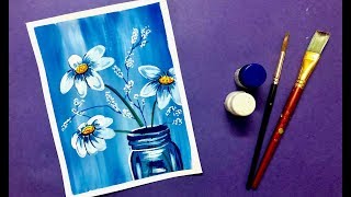 Beautiful Flower Painting with Poster Colours  Step by Step [upl. by Nuahsak]