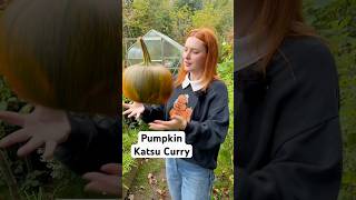 Using my Halloween pumpkin to make pumpkin katsu curry 🎃 pumpkinrecipe halloween zeroeaste [upl. by Atirihs]