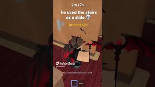 he used the stairs as a slide 😁 mm2roblox mm2 mm2gameplay [upl. by Htebasyle]