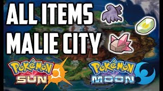 All Items in Malie City  Pokemon Sun and Moon [upl. by Marl]