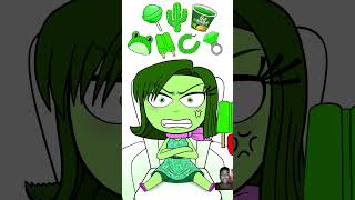 Disgust Green emoji MUKBANG shortvideo youtubeshorts [upl. by Ahsyekat]