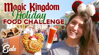 Ultimate Holiday Magic Kingdom Food Challenge Trying All Of The Disney Treats [upl. by Haidebej]