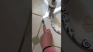 Stained old grout can be refreshed with Grout Renew Not an ad 😂 diy groutcleaning [upl. by Valeda]