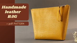 🔴PDF PATTERN🧡Handmade leather BAG  Leather makeup bag  leather handbag  TUTORIAL [upl. by Darreg]