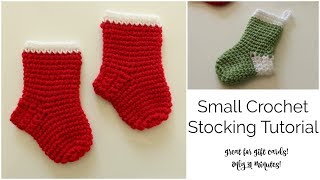 Small Crochet Stocking Tutorial  30 minutes [upl. by Nayrb]