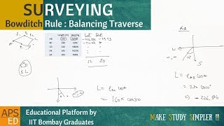 Bowditch Rule for Balancing Traverse  Surveying [upl. by Arbe626]