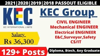 KEC INTERNATIONAL Group Jobs129 PostsDiploma Btech Any Graduate EligibleAll India Eligible2021 [upl. by Ivette]