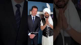 Diljit Dosanjh teaches Jimmy Fallon how to speak Punjabi😂 diljitdosanjh jimmyfallon viral shorts [upl. by Nessy4]