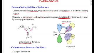 Carbanions And Factors Affecting Their Stability [upl. by Alejandra451]