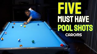 Five Must Have Pool Shots  How to make Carom Shots  Pool Lessons [upl. by Darra]