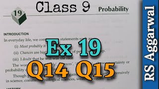 Ex 19  Q14 Q15  Probability  Class 9  RS Aggarwal  CBSE  Rajmith Study [upl. by Etom]