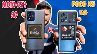 Moto G54 5G Vs Poco X5 5G Full Comparison 🔥💯 Dimensity 7020 Vs Snapdragon 695 🔥💯 [upl. by Ahsekim200]