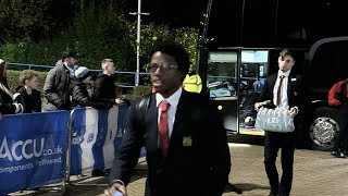 Tyrell Malacia arriving for his game with Manchester United U21s [upl. by Krasner]