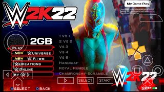 WWE 2K22 PSP Game For PPSSPP Emulator On Android Mobile Device  Gameplay [upl. by Backer]