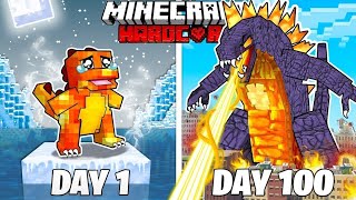 I SURVIVED 100 DAYS AS A LAVA GODZILLA IN MINECRAFT [upl. by Annaeed]