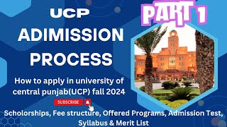 How to apply in UCP online University of Central Punjab Lahore Part1 ucpLahoreeducation [upl. by Ujawernalo]