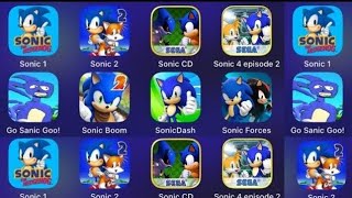 Sonic Forces Go Sanic Goo Sonic Dash Sonic Boom Sonic Runners Sonic Racing Sonic 2 Sonic 1 [upl. by Arymat368]