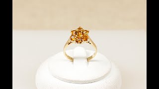 9ct Gold Honey Citrine Cluster Flower Ring 3507 [upl. by Stedmann]