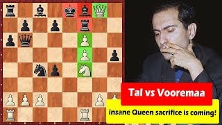 Mikhail Tal Goes For Another Insane Queen Sacrifice [upl. by Elnukeda]