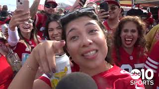 49ers vs Cowboys Tailgating  Thousands of fans for the 49ers and Cowboys [upl. by Aleahc]