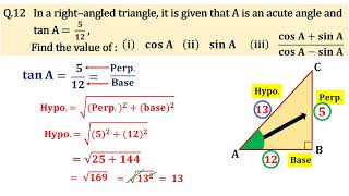 Trigonometrical ratio class 9 icse ex 22a  class 9 icse selina maths chapter 22  selina maths 9 [upl. by Alburg283]