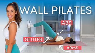 20 Min Wall Pilates Workout for Beginners  Full Body Core Strength  Toning [upl. by Eilatam517]