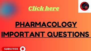 PHARMACOLOGY IMPORTANT QUESTIONS [upl. by Halonna]