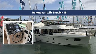 Tour the new Beneteau Swift Trawler 48 at the Miami Debut [upl. by Corvin]