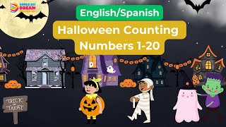 PreK amp Kindergarten English amp Spanish Halloween Counting Numbers 120 Learning Song [upl. by Kerns16]