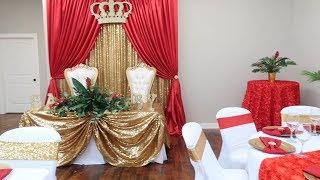 ROYAL BABY THEMED SHOWER  BALLOON BACKDROP  CROWN DEETS [upl. by Otilegna]