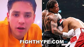 RYAN GARCIA REACTS TO GERVONTA DAVIS KNOCKING OUT HECTOR GARCIA quotGOODBYE TANKquot [upl. by Haikezeh]