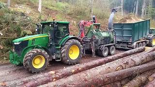 Hackschnitzel Hacken mit John Deere 7310R [upl. by Eamanna]