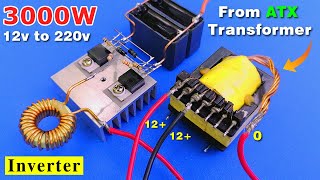 How to make 12v dc to 220v ac inverter  12v to 220v from ATX Power Supply  12v 220v Inverter [upl. by Ullman]