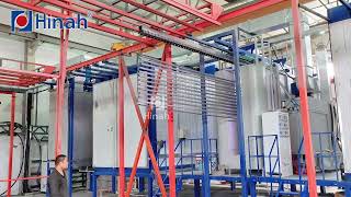 Semi automatic powder coating line enter spray booth [upl. by Kazmirci]