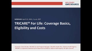 TRICARE For Life Coverage Basics Eligibility and Costs April 2021 [upl. by Oaks]