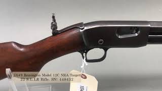 1049 Remington Model 12C NRA Target 22 SLLR Rifle October 18 2024 [upl. by Kingston330]