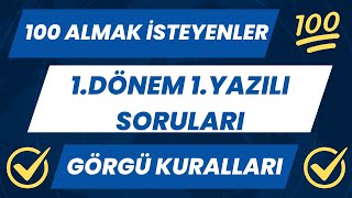 Görgü Kuralları ve Nezaket 1Dönem 1Yazılı Soruları 2024  2025 [upl. by Asirral]