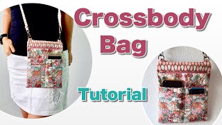 Crossbody Bag Tutorial How to sew crossbody bag [upl. by Ancier]