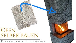 Ofen selber bauen  Ofen Verkleidung  Schornstein verkleiden  Kamin verkleiden [upl. by Neerbas]