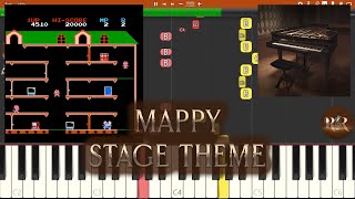 Mappy Music  Stage Theme NES Soundtrack  Synthesia Piano [upl. by Mitzie]