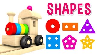 Shapes with Preschool Toy Train  Shapes Videos for Kids [upl. by Tanny]