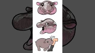 Moo Deng Stickers Drawing Timelapse [upl. by Joh]