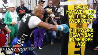 Mayweather vs Maidana 2 Floyd Mayweather full workout Mitts speed bad heavy bag [upl. by Lorraine]