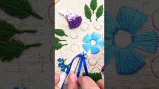 【刺繍初心者】リボン刺繍 embroidery 刺繍 handembroidery flowers handwork 刺繍初心者 embroidery [upl. by Luana]