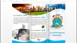 Como hacer un triptico brochure o folleto en word 2013 2016 [upl. by Tahp]